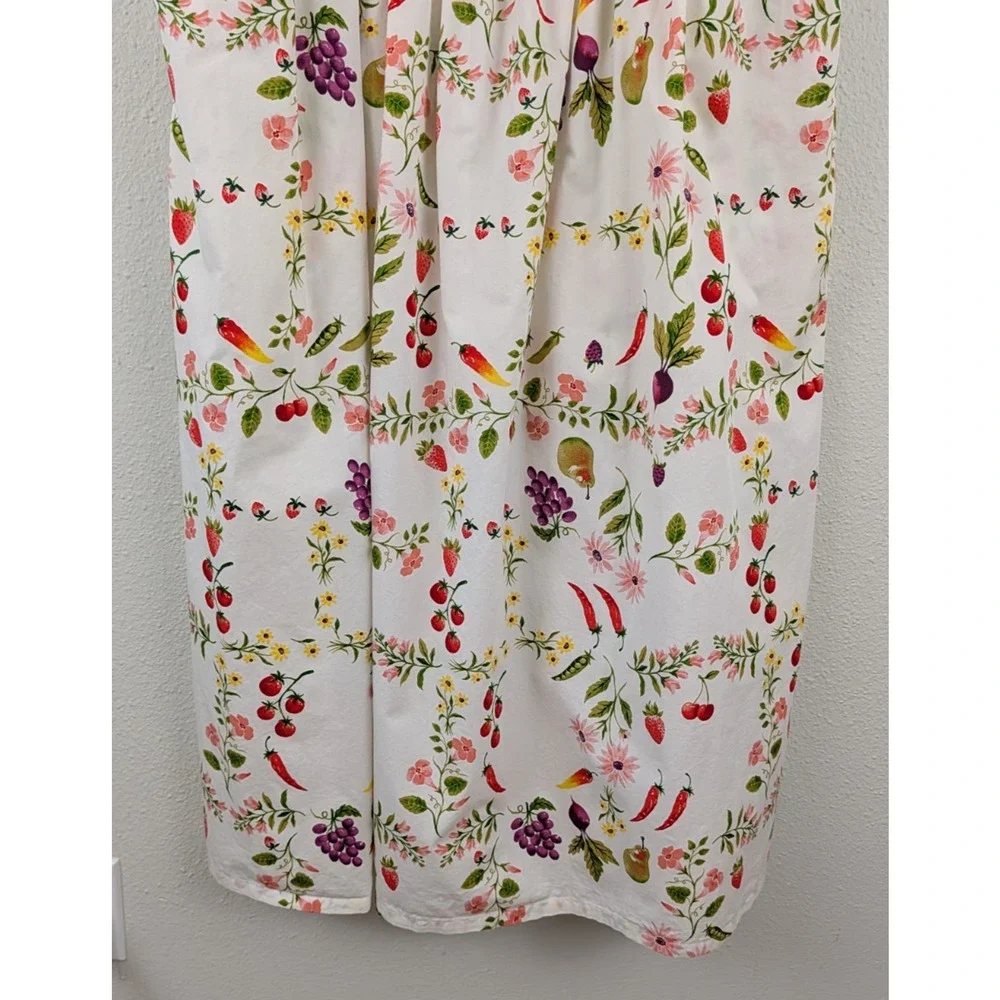 Old Navy sz XL Midi length Dress tank vegetable fruit garden theme cotton 0396 - Picture 3 of 7